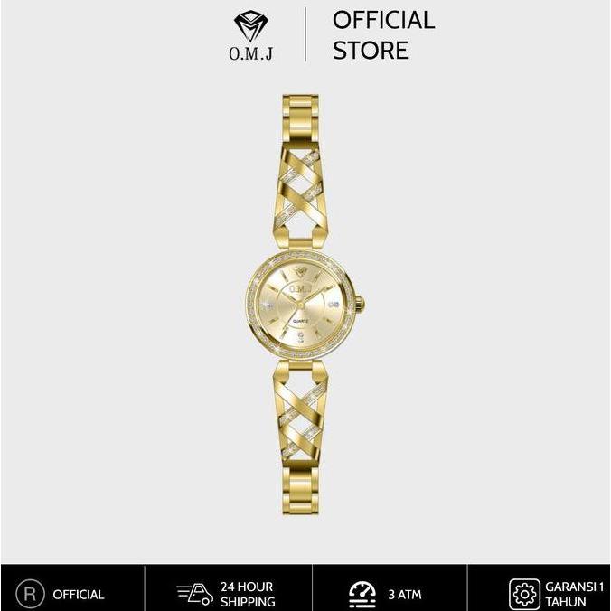OMJ Watch F069 Jam Tangan Wanita Orinal Terbaru 3ATM Anti Air Fashion Simple Santai Elegant Luxury Q