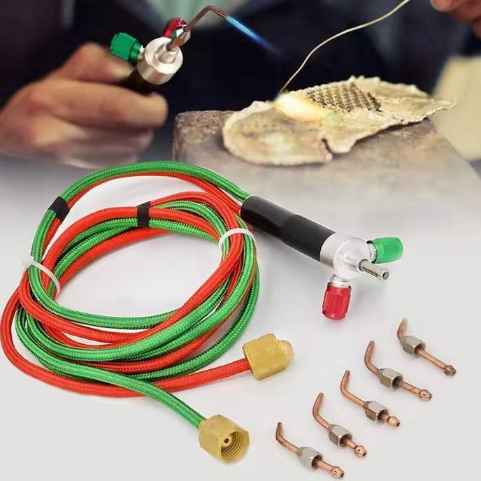 Galatama.Pends - Alat Las Oksigen 5 Tips Set Welding Cutting Asetilin Karbit Oxygen Selang Lengkap