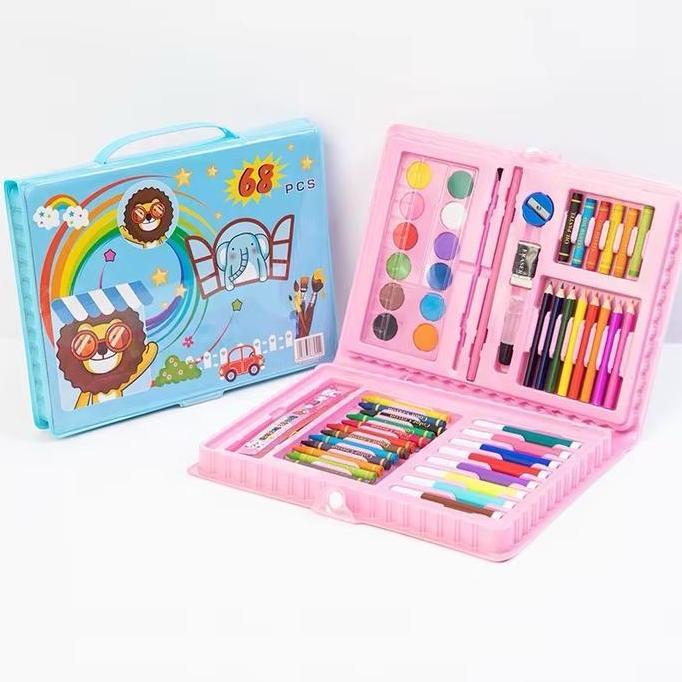 Jokibland55 - Art Set Anak 68PCS Koper Lukis Lengkap Crayon Pensil Warna Cat Air