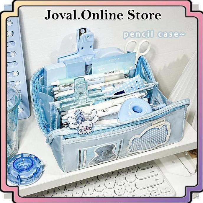 veronaika - tempat pensil korea multi sekat jumbo organizer alat tulis sekolah