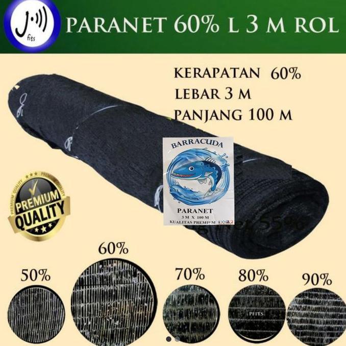 Paranet 60% lebar 3 M Rol / Shadingnet / Jaring anti sinar matahari