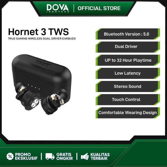 Promo Armaggeddon Hornet 3 TWS True Gaming Wireless Dual Driver Earbuds Diskon