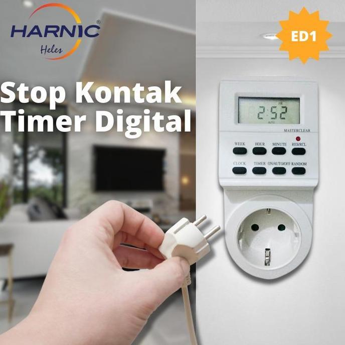 Timer Listrik - Timer Digital - Stop kontak Timer 24 Jam - HELES ED1