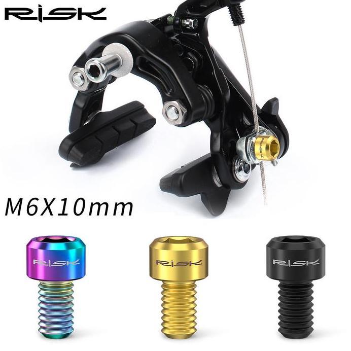 Risk Baut Titanium M6 X 10Mm  Baut Titanium U Brake Baut V Brake Sepeda Garansi