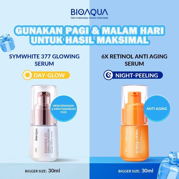 6In1 Day & Night SetBioaqua 377 Symwhite Glowing Set Skincare 6 In 1 Paket: Moisturize Moisturizer M