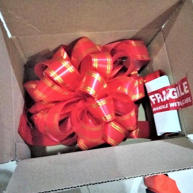 Terjangkau Pompom Gunting Pita Peresmian Kombinasi Warna Lis Emas Gold Set Paket Pink