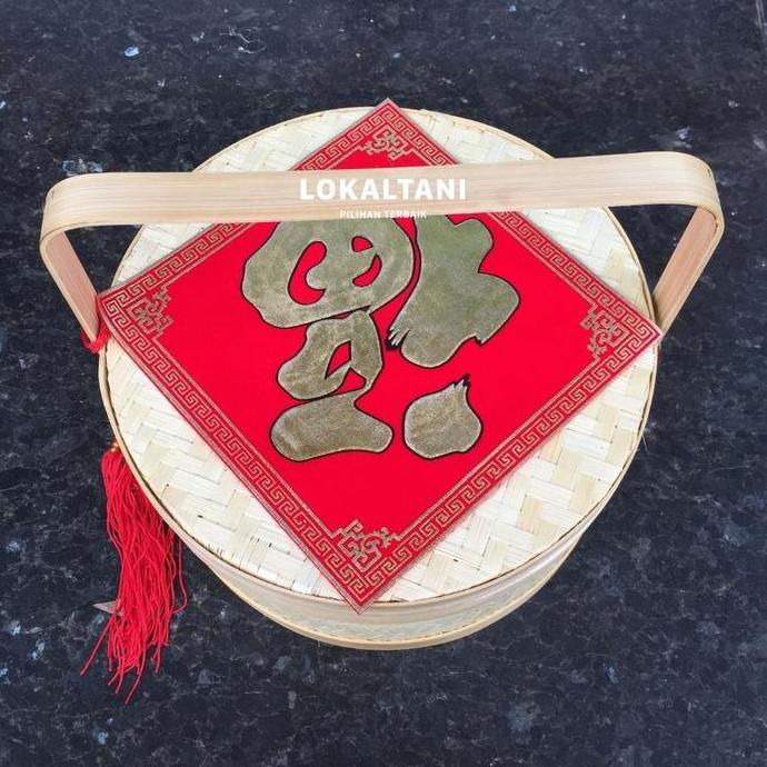 Miliki Hampers Bambu Imlek/Keranjang Anyaman/Anyaman Rantang Bulat