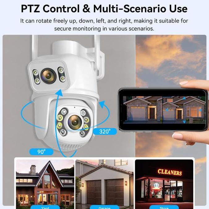 Barustockbnyk- Hamrol 4K 8Mp Kamera Wifi Ptz Dual Lens With Dual Screen Smart Wireless Camera  Auto 