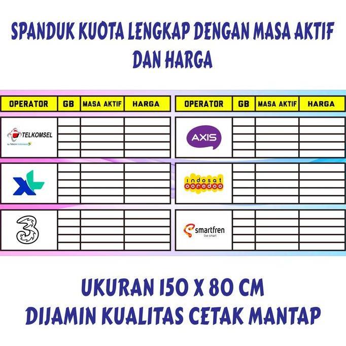 Diskon Spanduk Kuota - Spanduk Konter Pulsa Banner Kuota 150X80