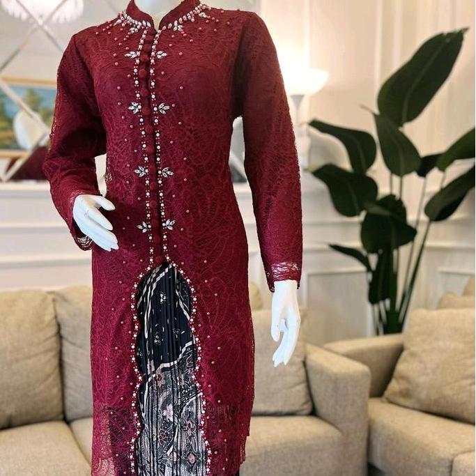 Kebaya Tunik Brokat Naura Payet Kebaya Ibu Besan (Busui) Kebaya Modern