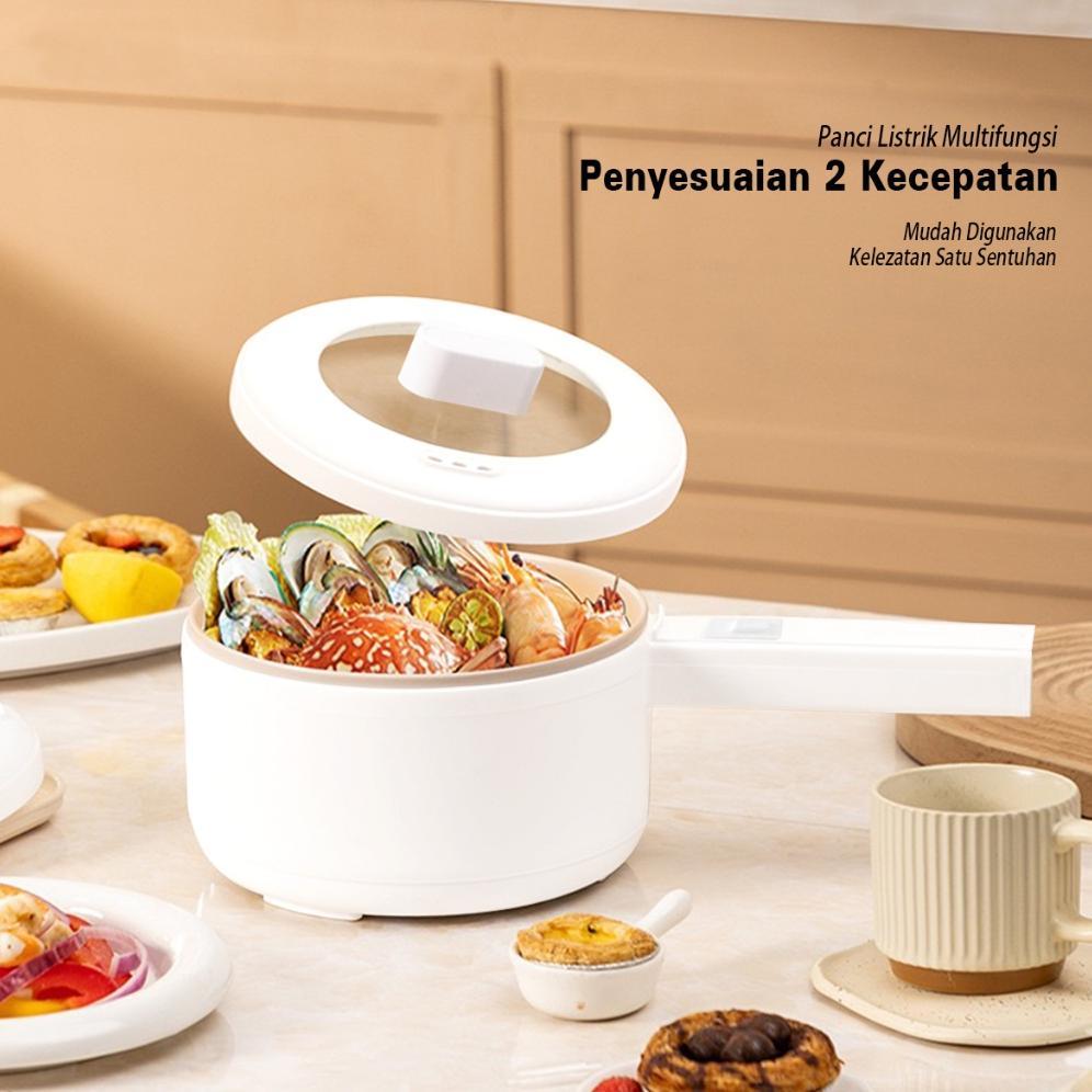 Panci Listrik Multifungsi 2L Lapisan Keramik Anti Lengket Panci Elektrik Dengan Steamer