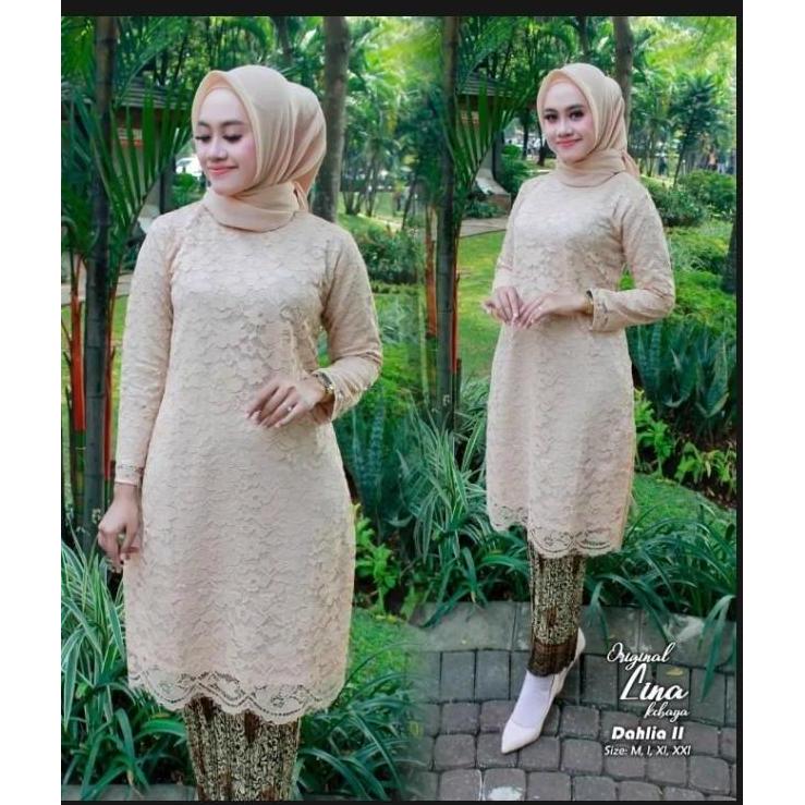 Setelan kebaya tunik brokat kondangan atasan tunik brokat hitam wanita baju kurung wanita terbaru 20