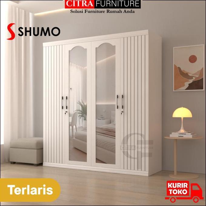 Lemari Pakaian Besi 4 Pintu Ayun Minimalis | Lemari Baju Swing