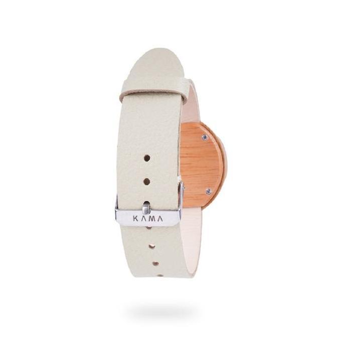 KAMA Watch Jam Tangan Kayu Jati Dial Putih
