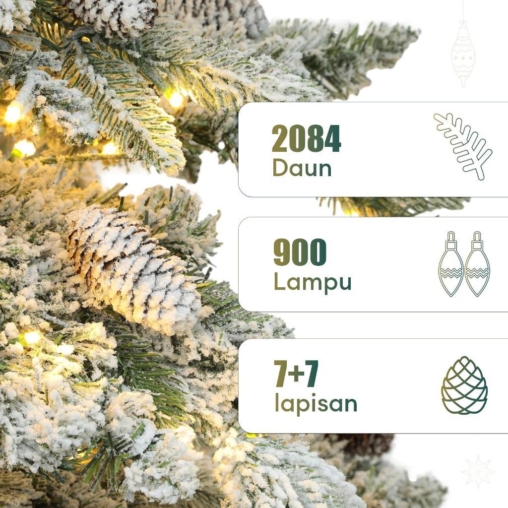 [Model Baru2025]Beige Pohon Natal Lengkap Dengan Hiasan Pohon Natal 2 Meter Besar Hiasan Natal