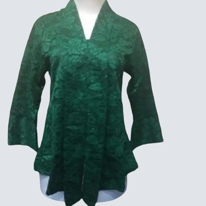 ATASAN BAJU KEBAYA BRUKAT RINJANI WARNA HIJAU BOTOL Dress Wanita Pesta Pendek Brokat Tebal Furing Si