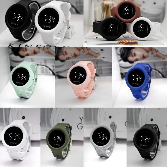 BIG PROMO WBS JAM TANGAN LED DIGITAL PRIA WANITA RUBBER ELECTRONIC FASHION COUPLE ANAK REMAJA PREMIU