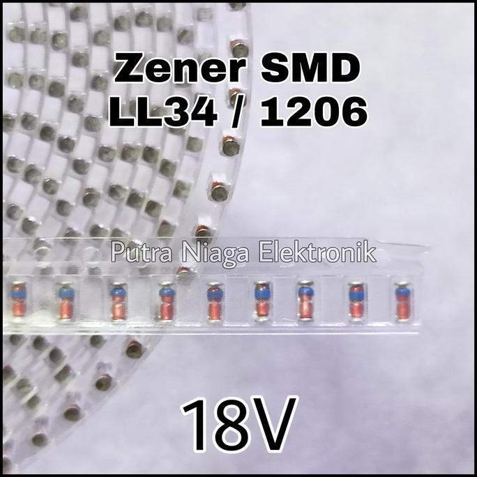 Murah (10) Zener SMD 18V Dioda LL34 1206 0,5W 18Volt 1/2W 0.5W putran1a Berkualitas