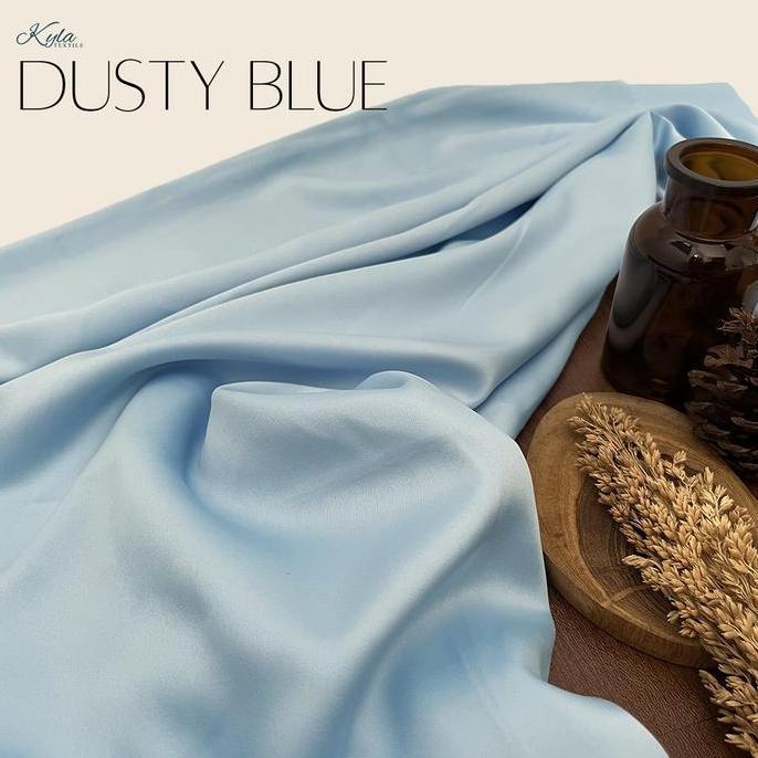 PAKET KAIN BRIDESMAID PREMIUM LENGKAP SATIN KEBAYA BROKAT WARNA DUSTY BLUE