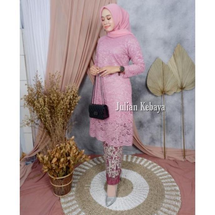 SETELAN KEBAYA BRUKAT TUNIK / KEBAYA TUNIK BRUKAT MODERN JUMBO / KEBAYA WISUDA / KEBAYA LAMARAN Atas