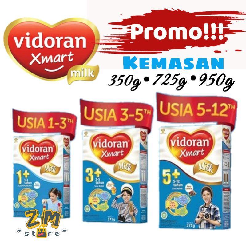 Vidoran Xmart 1+ /3+ /5+ Susu Formula Rasa Vanila,Madu Kemasan 350Gr/725Gr/950Gr