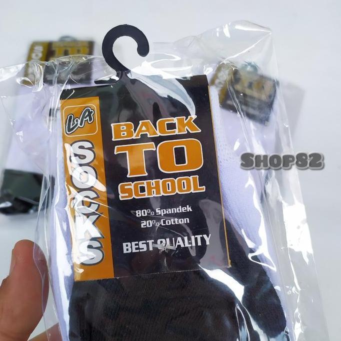 New- kaos kaki katun SD SMP SMA SMK hitam putih polos anak sekolah cowok cewek unisex pria wanita la