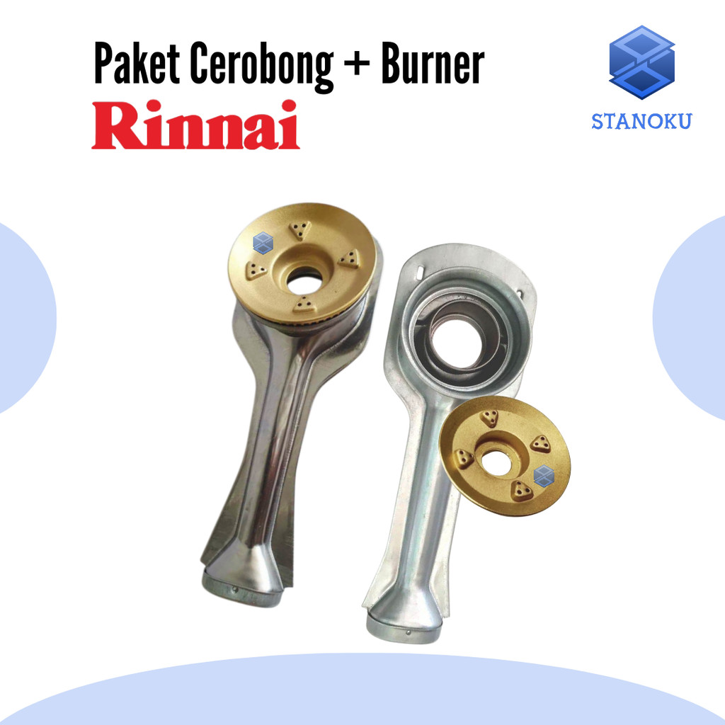TUNGKU / CEROBONG RINNAI KECIL STAINLESS STEEL SET BURNER RINNAI TYPE RI 301S 302S 511C 511E 522S 52