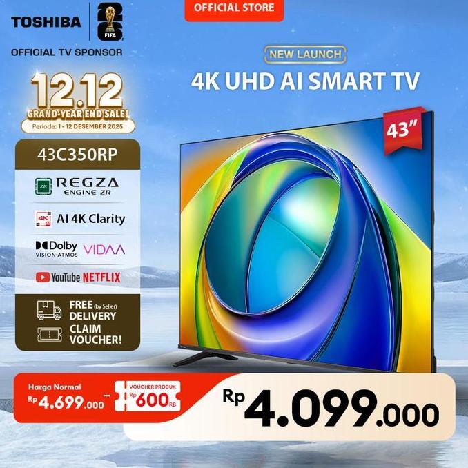 Terlaris [4K] [Free Ongkir Jabodetabek] Toshiba Tv 43" 4K Uhd Smart Tv - Regza Zr Gen3 Dolby Vision 