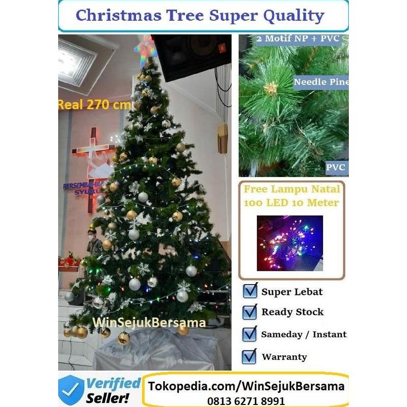 Terlaris Pohon Natal 2.4 Meter + Accesoris