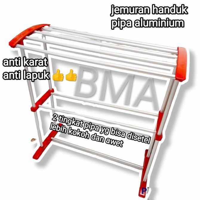 jemuran handuk aluminium 2 tingkat grosir murah promo