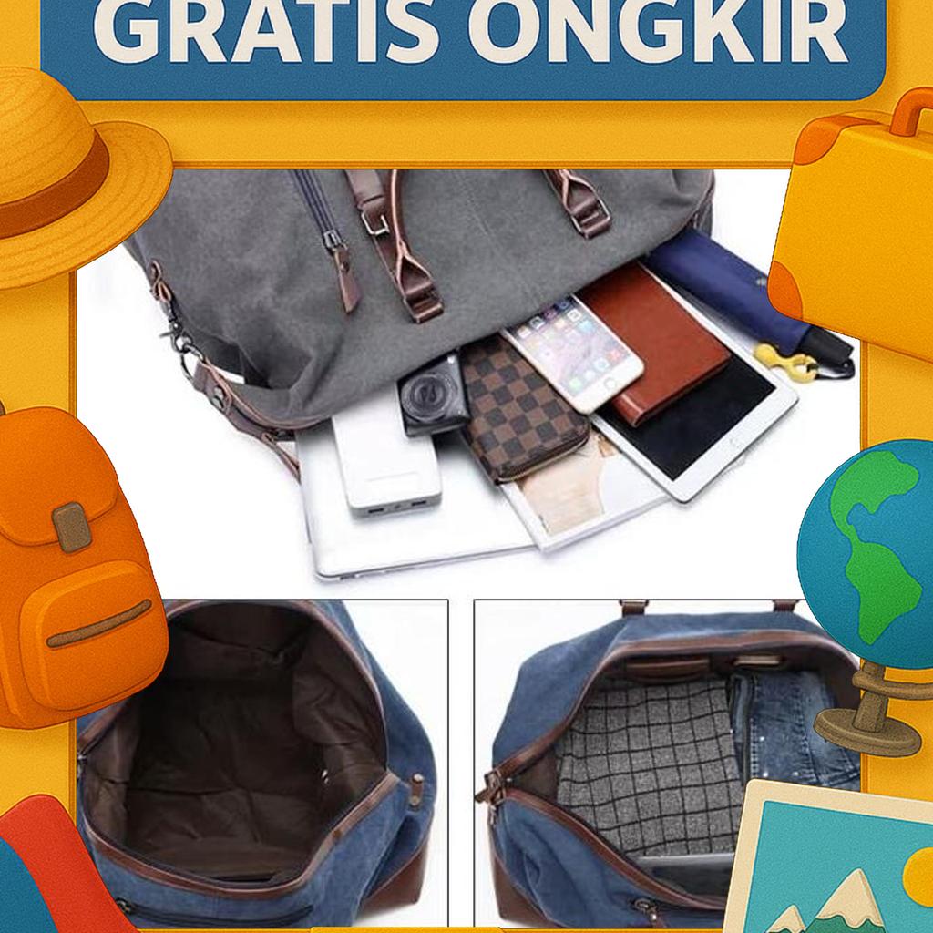Tas Kanvas. Travelbag. Travelbag Canvas. Travelbag Bahan Kanvas. Tas J