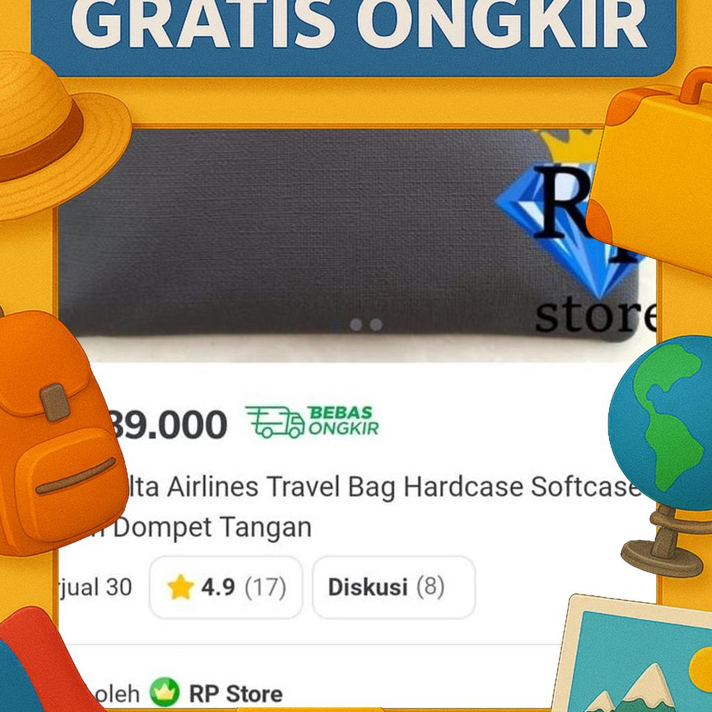 Tumi Delta Airlines Travel Bag Hardcase Softcase Pouch Dompet Tangan