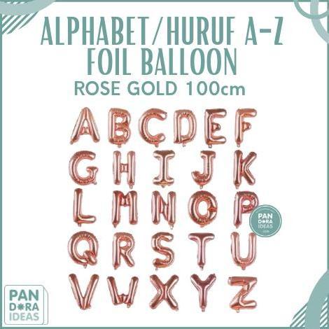 andalanMarket- Balon Foil Jumbo Besar Huruf Alphabet 100 cm ROSE GOLD