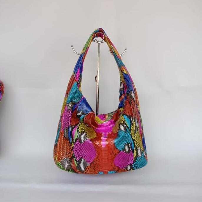 tas kulit ular model hobo snakeskin bali ori asli pesta kerja wanita