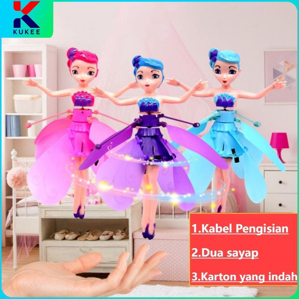 KUKEE Mainan Anak Mainan Peri Terbang Sensor Karakter Mainan Peri Terbang Sensor Tangan Mainan Peri 