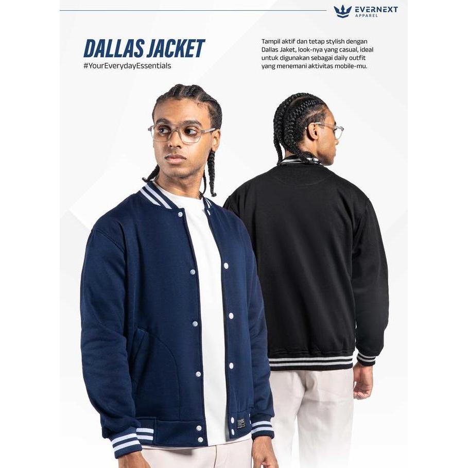 EVERNEXT - Jaket Varsity Wanita Dallas Jaket  Cewek Baseball Jaket Fleece Jaket Casual