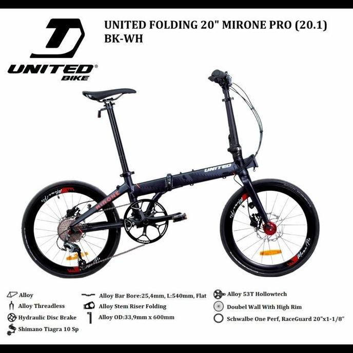 Promo Sepeda Lipat United Mirone pro 10 speed tiagra (20 Inch) Diskon
