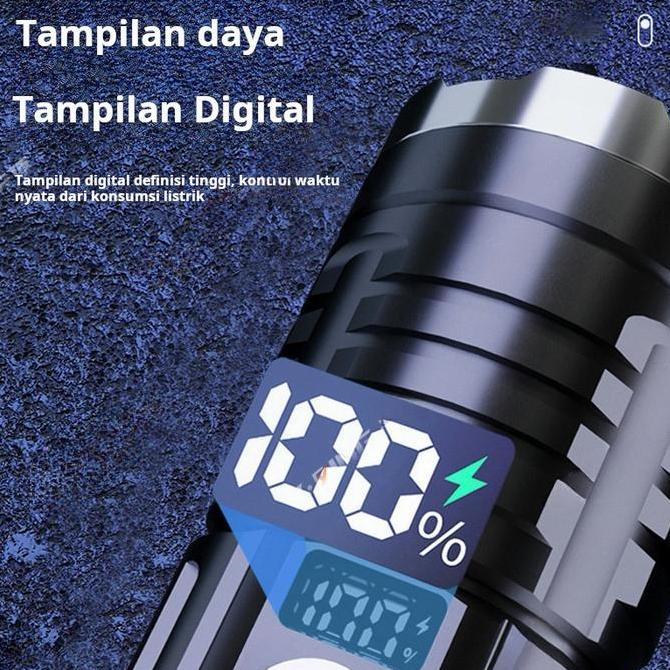 Diskon Senter Led Super Terang Anti Air Rechargeable Zoom 90000 Lumens Dengan Baterai 26650 - Cocok 