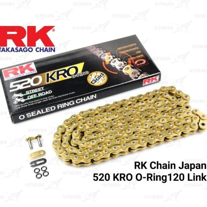 Promo Rantai RK Takasago Chain 520 KRO O-Ring 120L - Gold Diskon