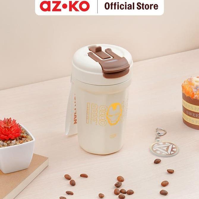Azko Ataru Botol Minum Vacuum Marvel Gift Set Kremcokelat Tumbler Botol Air Tempat Minum Botol Minum