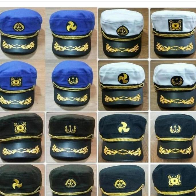 New- TOPI PELAUT TOPI KAPTEN TOPI SAILOR SAILOR HAT TOPI PELAYARAN