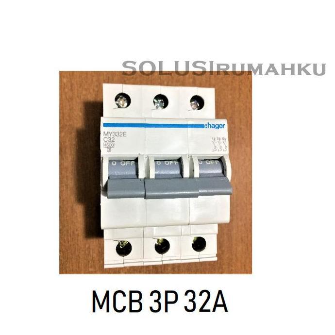 MCB 3 PHASE HAGER 32A / SIKRING 3 PAS 32 AMPERE / MCB 3P 32 A