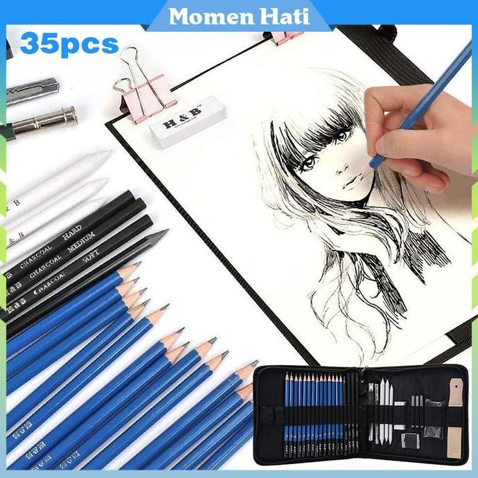 VEXANAF 35Pcs Drawing Sketch Pencil Set / Professional Sketch Pencil Set