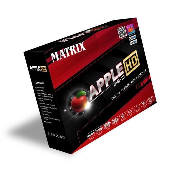 New- SET TOP BOX TV DIGITAL MATRIX DVB-T2 MERAH APPLE