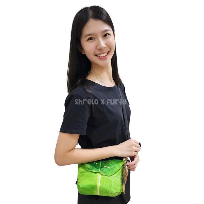 Sylviaori- Tas Bahu Selempang Shrelo Shoulder Bag Nasi Uduk Liwet Motif Bungkus Daun Pisang Mini Bah