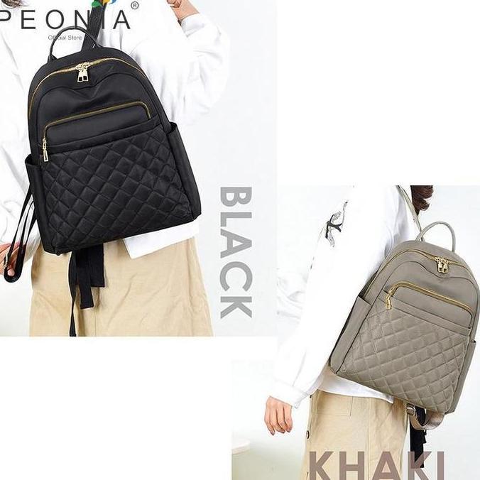 Sylviaori- Peonia Pna Genna Water Resistant Ransel Korea Tas Wanita Punggung  Kantor Kerja Sekolah K