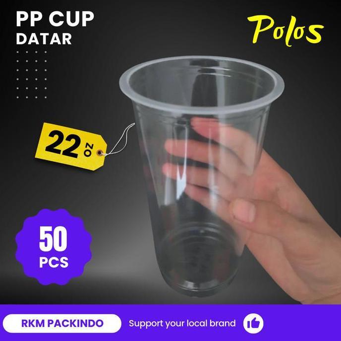 New- MURAH BANGET Cup Gelas Polos 22oz Datar PP POLYCUP