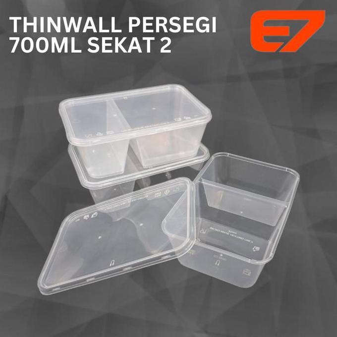 New- Lunch Box Thinwall Sekat 2 Suapi - Food Container, Take Away Box
