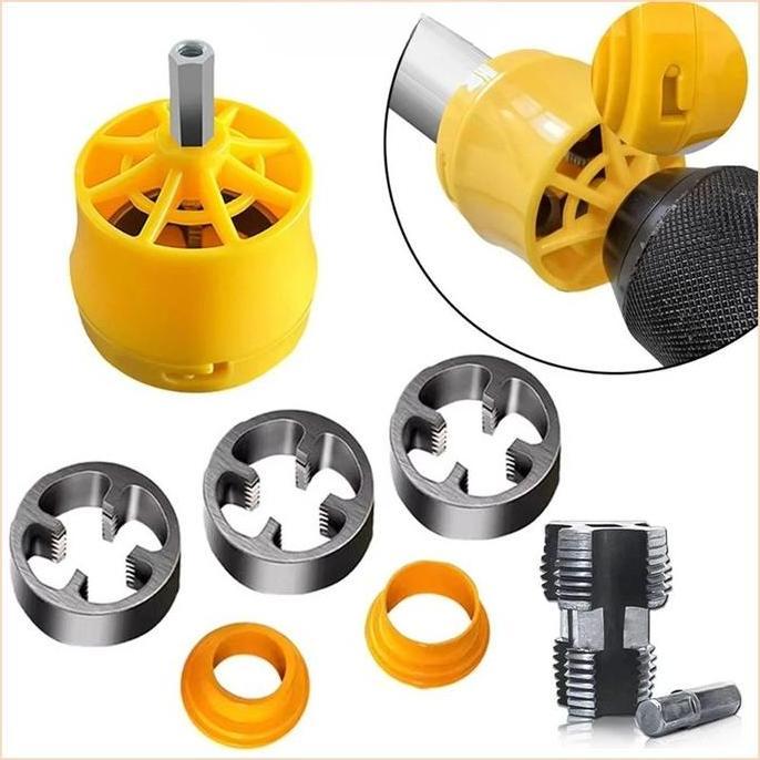 WODRUFT 8pcs Alat Pembuat Senai Ulir Pipa / Cetakan Ulir Pipa PVC 1/2" 3/4" 1" Senai Drat Ulir Cocok