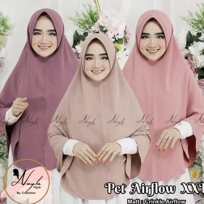 New- Jilbab crinkle airflow premium jumbo pad / hijab crinkle syari pet